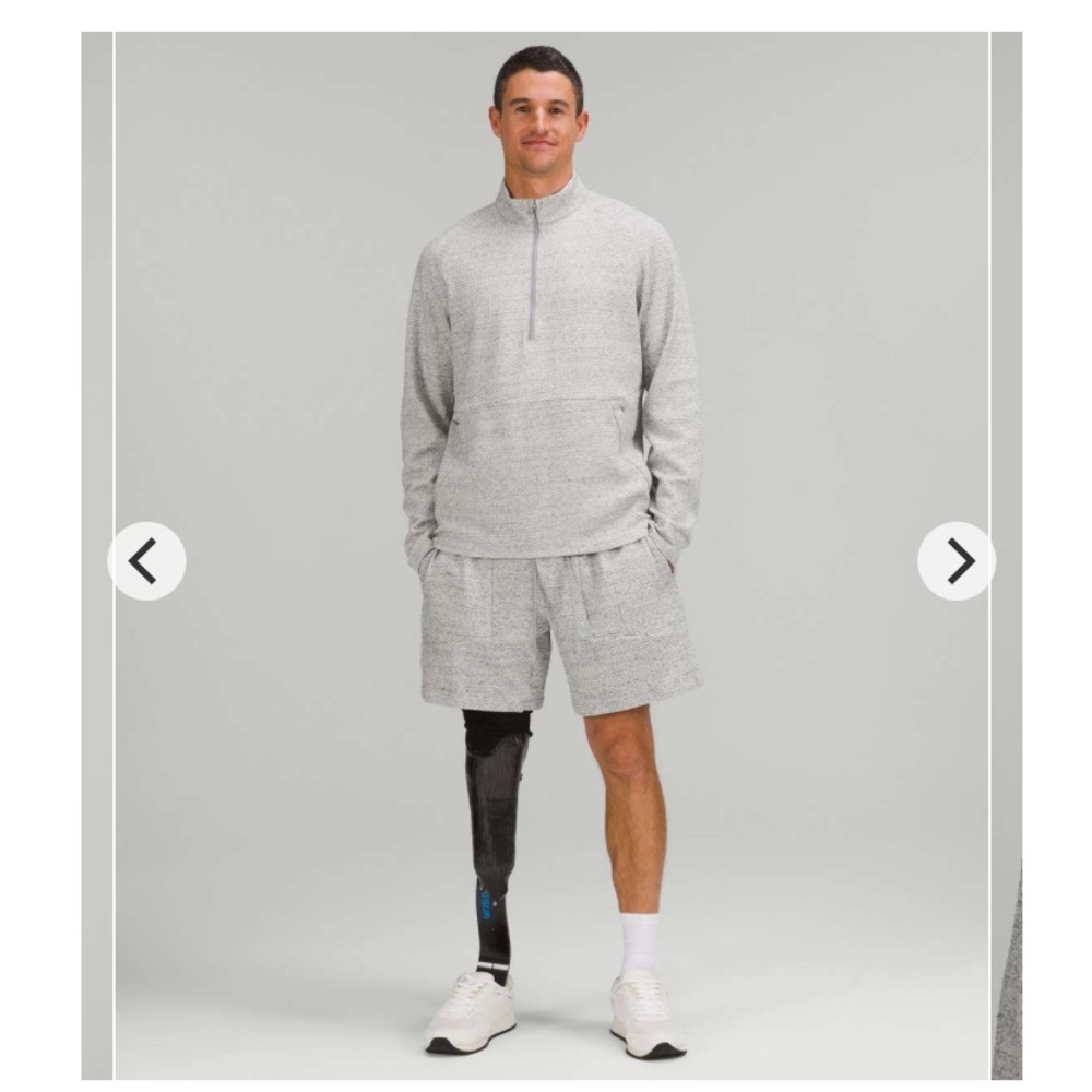 Lululemon At Ease Half-Zip Men Large Heathered Melody Light Grey Pockets 2023